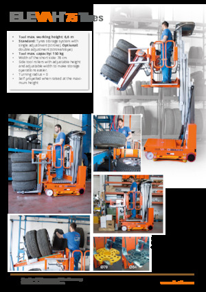 Nacelles à mât vertical unique Faraone Elevah 75 Tires