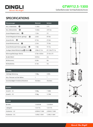Nacelles à mât vertical unique Dingli GTWY12.5-1300