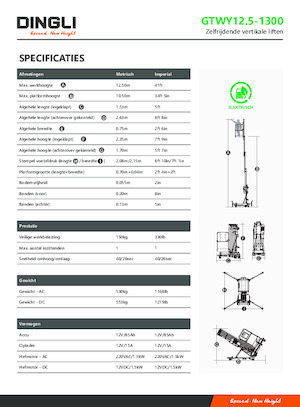 Nacelles à mât vertical unique Dingli GTWY12.5-1300