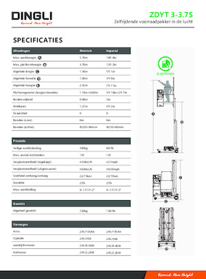 Nacelles à mât vertical unique Dingli ZDYT3-3.7S