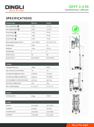 Nacelles à mât vertical unique Dingli ZDYT3-4.5S