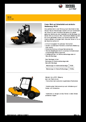 Rouleaux monocylindres Wacker Neuson RC50P