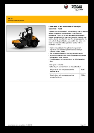 Rouleaux monocylindres Wacker Neuson RC50P