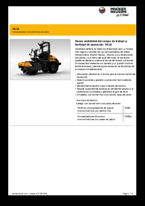 Rouleaux monocylindres Wacker Neuson RC50P