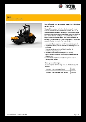 Rouleaux monocylindres Wacker Neuson RC50P