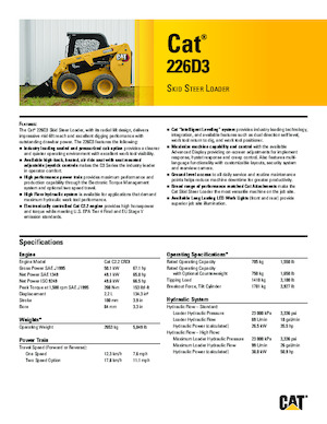 Chargeurs compacts Caterpillar 226D Series 3