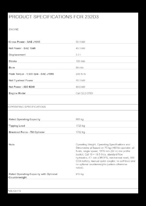 Chargeurs compacts Caterpillar 232D3