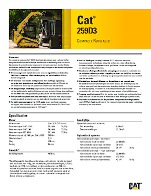 Chargeurs compacts Caterpillar 259D Serie 3 Deltalader