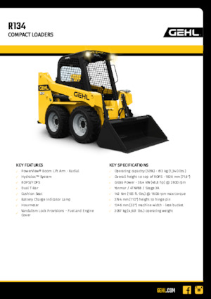 Chargeurs compacts Gehl R134
