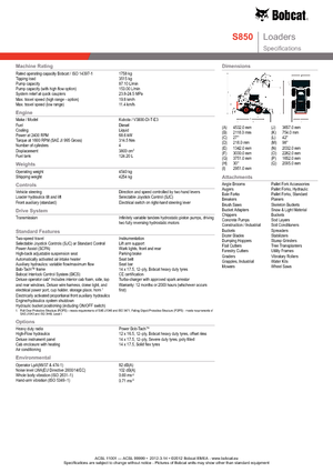 Chargeurs compacts Bobcat S850