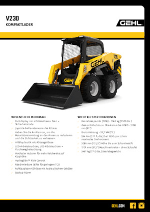Chargeurs compacts Gehl V230