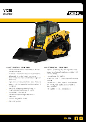 Chargeurs compacts Gehl VT210