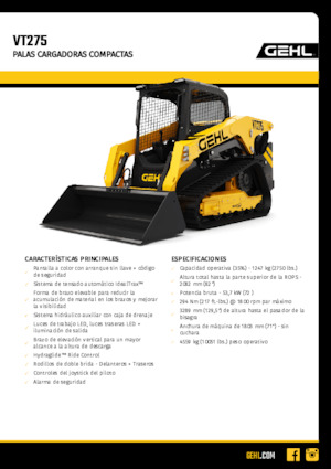 Chargeurs compacts Gehl VT275