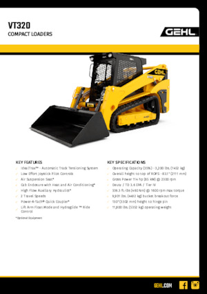 Chargeurs compacts Gehl VT320