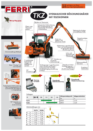 Faucheuses pour talus Ferri TKZ 80 Technology