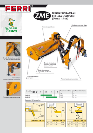Faucheuses pour talus Ferri ZME 125 Green Team