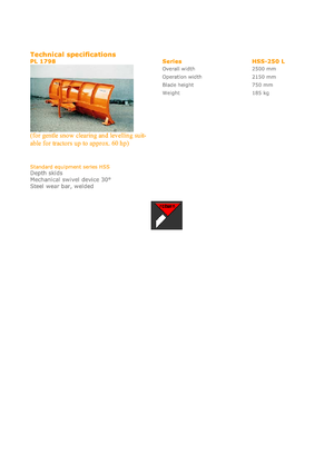 Chasses-neige légers Hydrac HSS 250 L