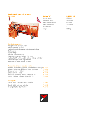 Chasses-neige légers Hydrac L 2501