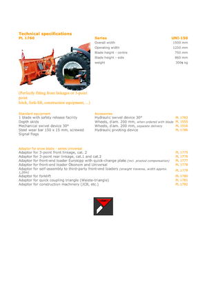 Chasses-neige légers Hydrac UNI 150