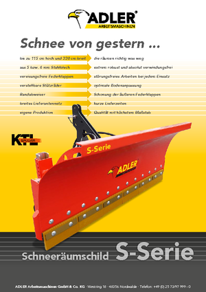 Chasse-neige avec clappets à ressorts Adler S 300