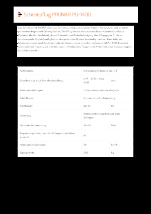 Chasse-neige à volets rotatis Pronar PU 1400