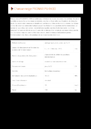 Chasse-neige à volets rotatis Pronar PU 1400