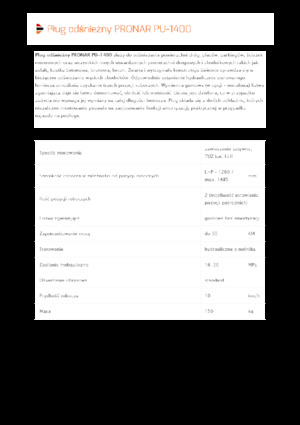 Chasse-neige à volets rotatis Pronar PU 1400