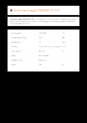 Chasse-neige à volets rotatis Pronar PU-T20