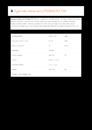 Chasse-neige à volets rotatis Pronar PU-T20