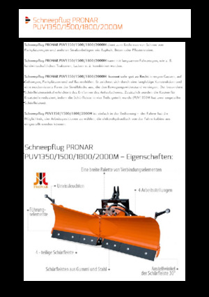 Chasse-neige à volets rotatis Pronar PUV 1350M