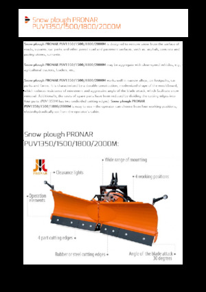 Chasse-neige à volets rotatis Pronar PUV 1350M