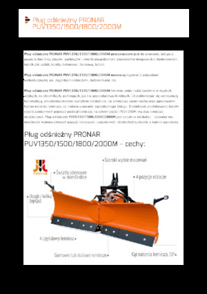 Chasse-neige à volets rotatis Pronar PUV 1500M