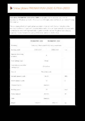Chasse-neige à volets rotatis Pronar PUV 2800