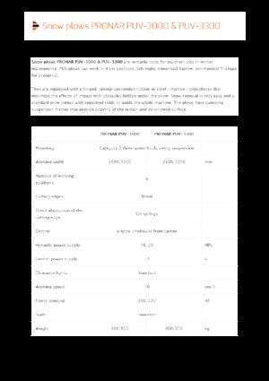 Chasse-neige à volets rotatis Pronar PUV 3300