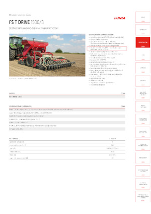 Semoirs Unia FS T Drive 1500/3