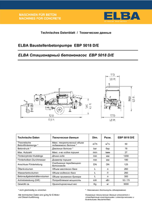 Pompes à béton fixes Elba EBP 5018 D