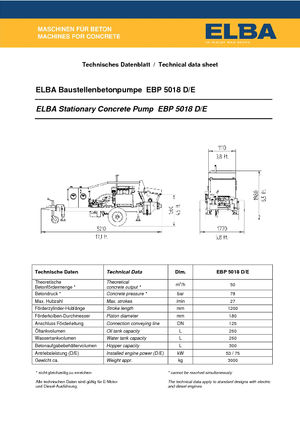 Pompes à béton fixes Elba EBP 5018 E