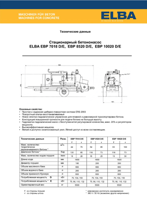 Pompes à béton fixes Elba EBP 8520 E