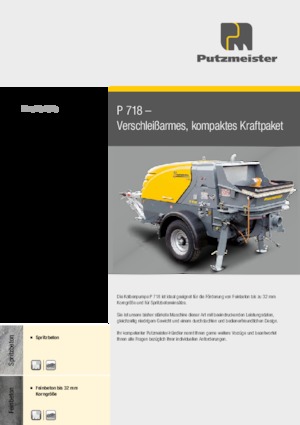 Pompes à béton fixes Putzmeister P 718 SD