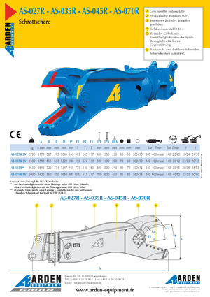 Cisaille pour ferailles et acier Arden AS 027 R SV