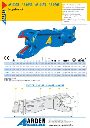 Cisaille pour ferailles et acier Arden AS 027 R SV