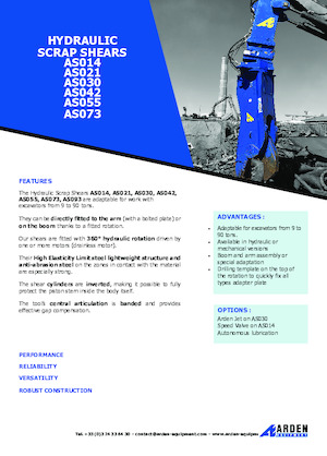 Cisaille pour ferailles et acier Arden AS042