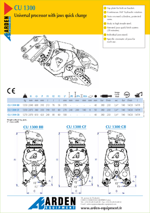 Cisaille pour ferailles et acier Arden CU 1300 CF