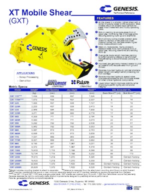Cisaille pour ferailles et acier Genesis GXT 225