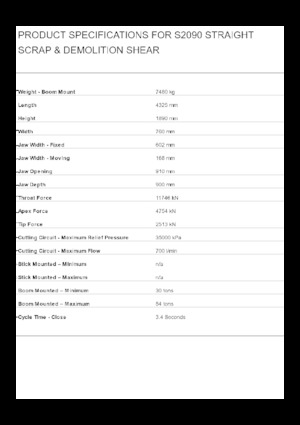 Cisaille pour ferailles et acier Caterpillar S2090