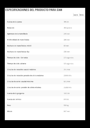 Cisaille pour ferailles et acier Caterpillar S308