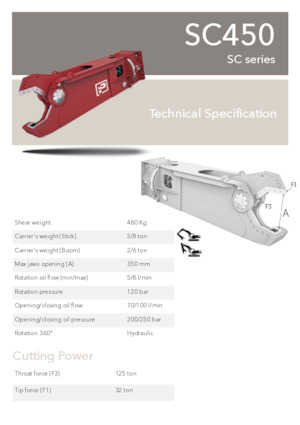 Cisaille pour ferailles et acier Promove SC 450