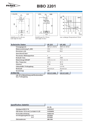 Pompes broyeurs Flygt-Pumpen 2201 LR 243