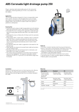 Pompes broyeurs ABS-Pumpen Coronada 250 W