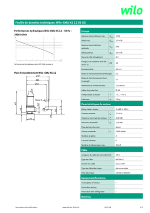 Pompes broyeurs WILO-EMU Pumpen EMU KS 12DS GG 